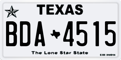 TX license plate BDA4515