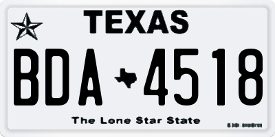 TX license plate BDA4518