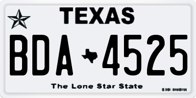 TX license plate BDA4525