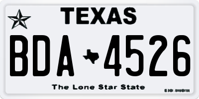 TX license plate BDA4526