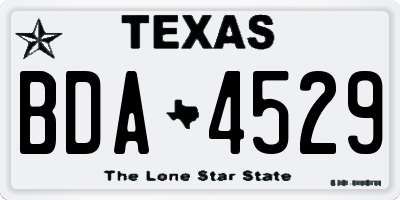 TX license plate BDA4529