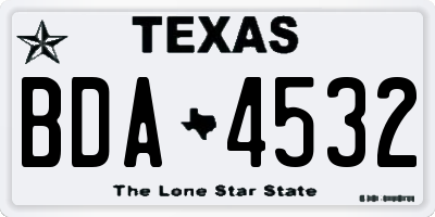 TX license plate BDA4532