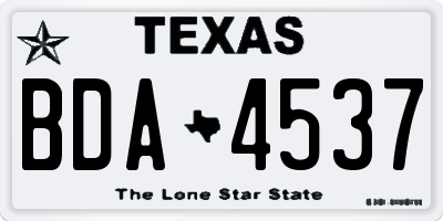 TX license plate BDA4537