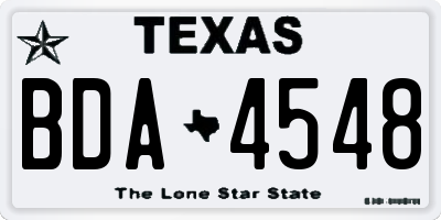 TX license plate BDA4548