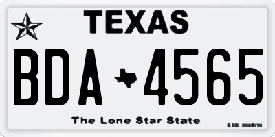 TX license plate BDA4565