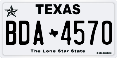 TX license plate BDA4570