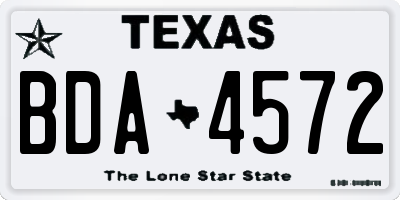 TX license plate BDA4572