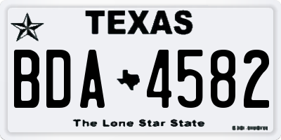 TX license plate BDA4582