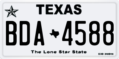 TX license plate BDA4588