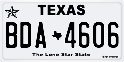 TX license plate BDA4606