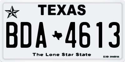 TX license plate BDA4613