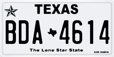 TX license plate BDA4614