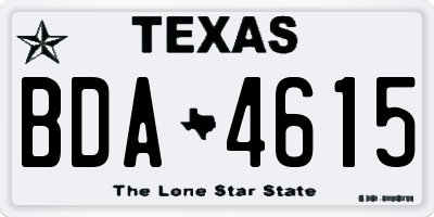 TX license plate BDA4615