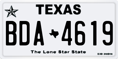 TX license plate BDA4619