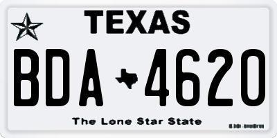 TX license plate BDA4620