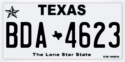 TX license plate BDA4623