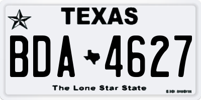 TX license plate BDA4627