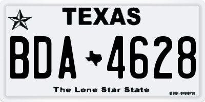 TX license plate BDA4628