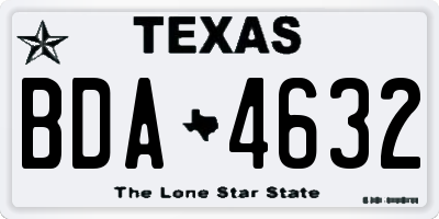 TX license plate BDA4632