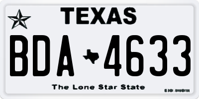 TX license plate BDA4633