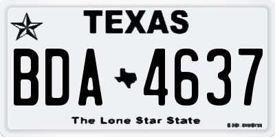 TX license plate BDA4637