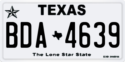 TX license plate BDA4639