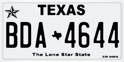 TX license plate BDA4644