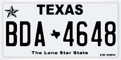 TX license plate BDA4648