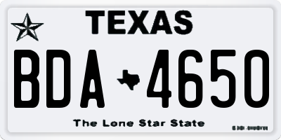 TX license plate BDA4650