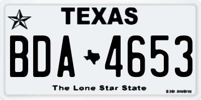 TX license plate BDA4653