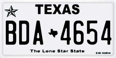 TX license plate BDA4654