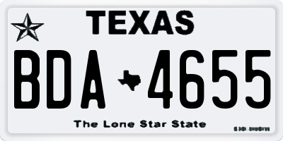 TX license plate BDA4655