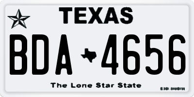 TX license plate BDA4656