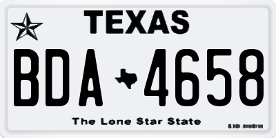 TX license plate BDA4658