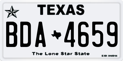 TX license plate BDA4659