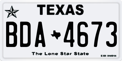 TX license plate BDA4673