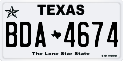 TX license plate BDA4674