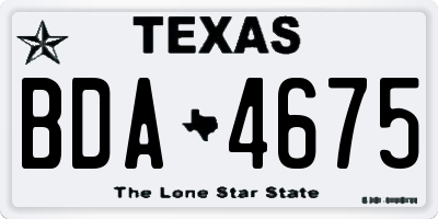 TX license plate BDA4675
