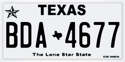 TX license plate BDA4677