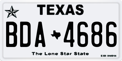 TX license plate BDA4686