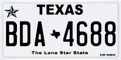TX license plate BDA4688