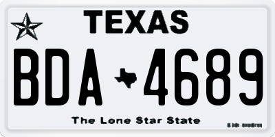 TX license plate BDA4689