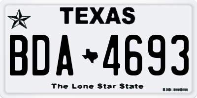 TX license plate BDA4693