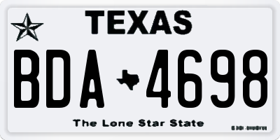 TX license plate BDA4698