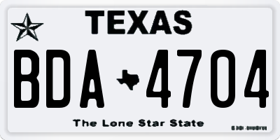 TX license plate BDA4704