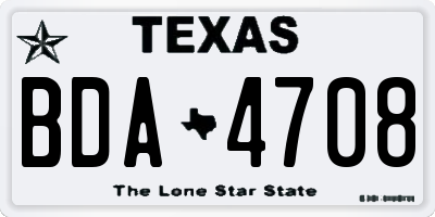 TX license plate BDA4708