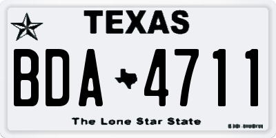 TX license plate BDA4711
