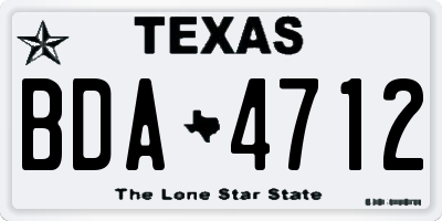 TX license plate BDA4712