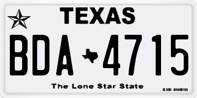TX license plate BDA4715