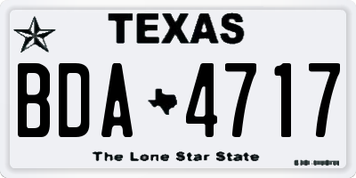 TX license plate BDA4717
